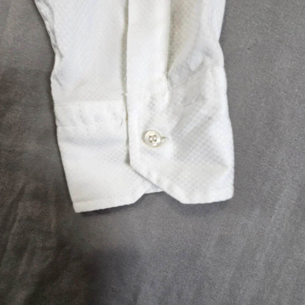 Burdi Dress Shirt Designer Mens XXL White Check Italy Comfort Fit Soft